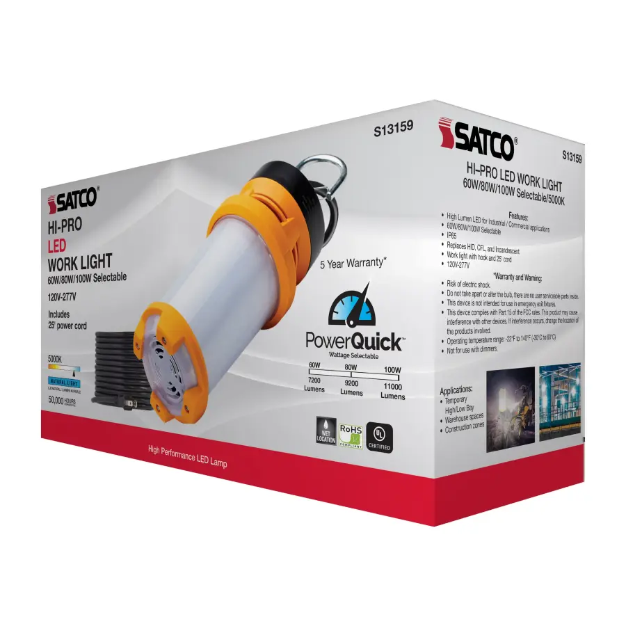 60/80/100 Wattage selectable LED Hi-lumen temporary lamp - 5000K - 120-277 Volt - Image 20