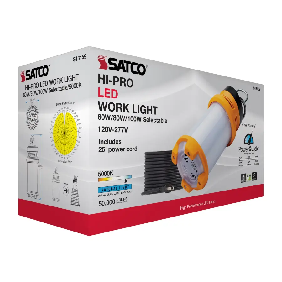 60/80/100 Wattage selectable LED Hi-lumen temporary lamp - 5000K - 120-277 Volt - Image 21