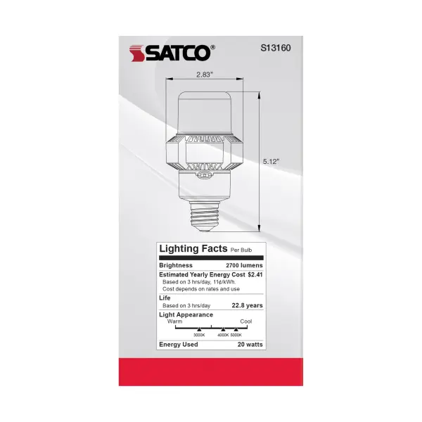 20 Watt - A-Plus 23 - LED - CCT Selectable 3K/4K/5K - Medium base - Type B - Ballast Bypass - 100-277 Volt - ColorQuick Technology - Image 6