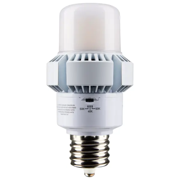 SATCO NUVO's newest additions to the Hi-Pro, A-Plus LED family provides up to 85% in energy savings, and advanced features. CCT and wattage selectable capability means more versatility and custom-tailored light for specific applications. Designed to produce high-output light with over 300 degrees of illumination, these lamps are perfect for commercial bollard fixtures, post-top lighting and high ceiling applications, to name a few. A smaller jacket size and base up, down or horizontal use makes this our most versatile A-lamp to date.
