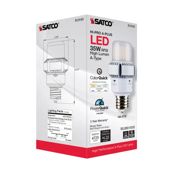 35 Watt - A-Plus 28 - LED - CCT Selectable and Wattage Selectable - Extended Mogul base - Type B - Ballast Bypass - ColorQuick Technology - PowerQuick Technology - Image 9
