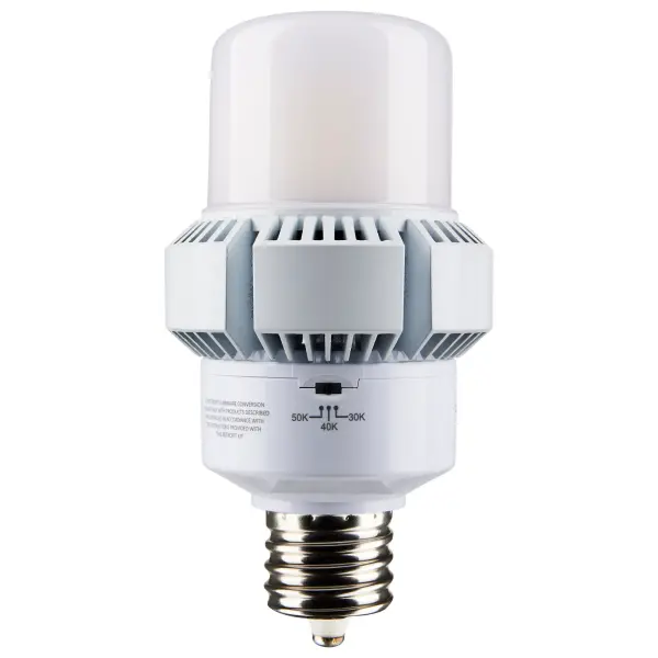 SATCO NUVO's newest additions to the Hi-Pro, A-Plus LED family provides up to 85% in energy savings, and advanced features. CCT and wattage selectable capability means more versatility and custom-tailored light for specific applications. Designed to produce high-output light with over 300 degrees of illumination, these lamps are perfect for commercial bollard fixtures, post-top lighting and high ceiling applications, to name a few. A smaller jacket size and base up, down or horizontal use makes this our most versatile A-lamp to date.