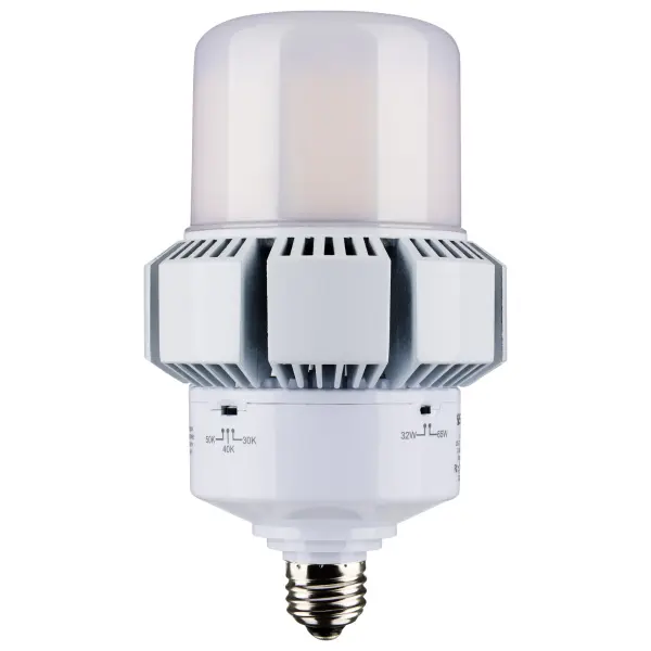 Satco's newest additions to the Hi-Pro, A-Plus LED family provides up to 85% in energy savings, and advanced features. CCT and wattage selectable capability means more versatility and custom-tailored light for specific applications. Designed to produce high-output light with over 300 degrees of illumination, these lamps are perfect for commercial bollard fixtures, post-top lighting and high ceiling applications, to name a few. A smaller jacket size and base up, down or horizontal use makes this our most versatile A-lamp to date. - alternate view