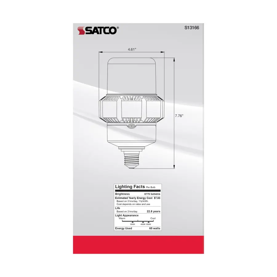 65 Watt - A-Plus 37 - LED - CCT Selectable and Wattage Selectable - Medium base - Type B - Ballast Bypass - ColorQuick Technology - PowerQuick Technology - Image 7
