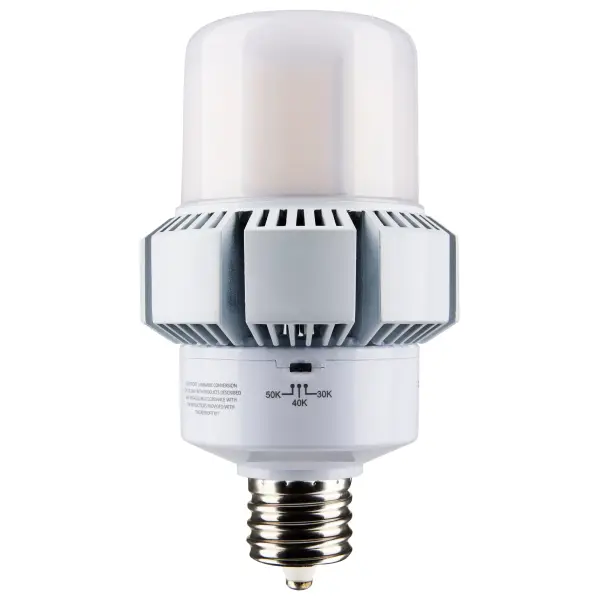 SATCO NUVO's newest additions to the Hi-Pro, A-Plus LED family provides up to 85% in energy savings, and advanced features. CCT and wattage selectable capability means more versatility and custom-tailored light for specific applications. Designed to produce high-output light with over 300 degrees of illumination, these lamps are perfect for commercial bollard fixtures, post-top lighting and high ceiling applications, to name a few. A smaller jacket size and base up, down or horizontal use makes this our most versatile A-lamp to date.