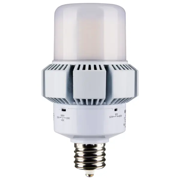 SATCO NUVO's newest additions to the Hi-Pro, A-Plus LED family provides up to 85% in energy savings, and advanced features. CCT and wattage selectable capability means more versatility and custom-tailored light for specific applications. Designed to produce high-output light with over 300 degrees of illumination, these lamps are perfect for commercial bollard fixtures, post-top lighting and high ceiling applications, to name a few. A smaller jacket size and base up, down or horizontal use makes this our most versatile A-lamp to date. - alternate view