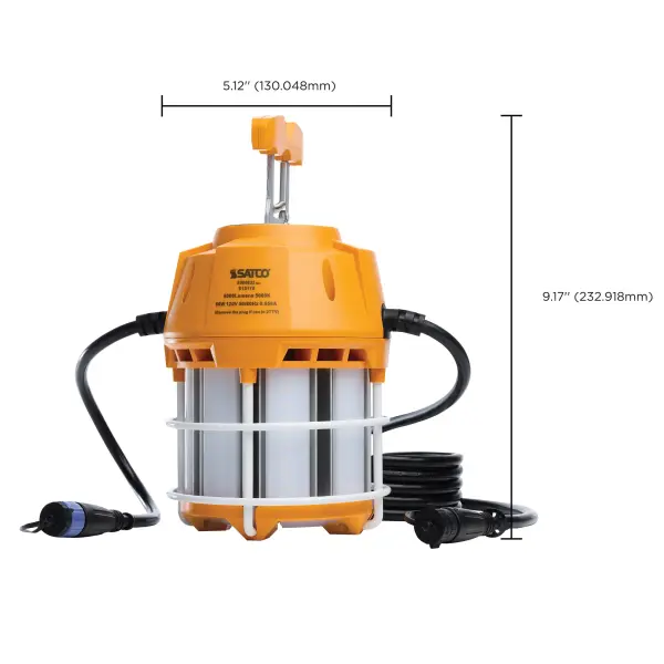 60 Watt LED Hi-Pro Temp Work Light - 5000K - Corncob Shape - 80 CRI - Orange Finish - Image 20