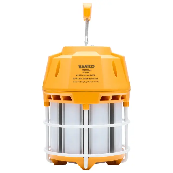 60 Watt LED Hi-Pro Temp Work Light - 5000K - Corncob Shape - 80 CRI - Orange Finish - Image 3