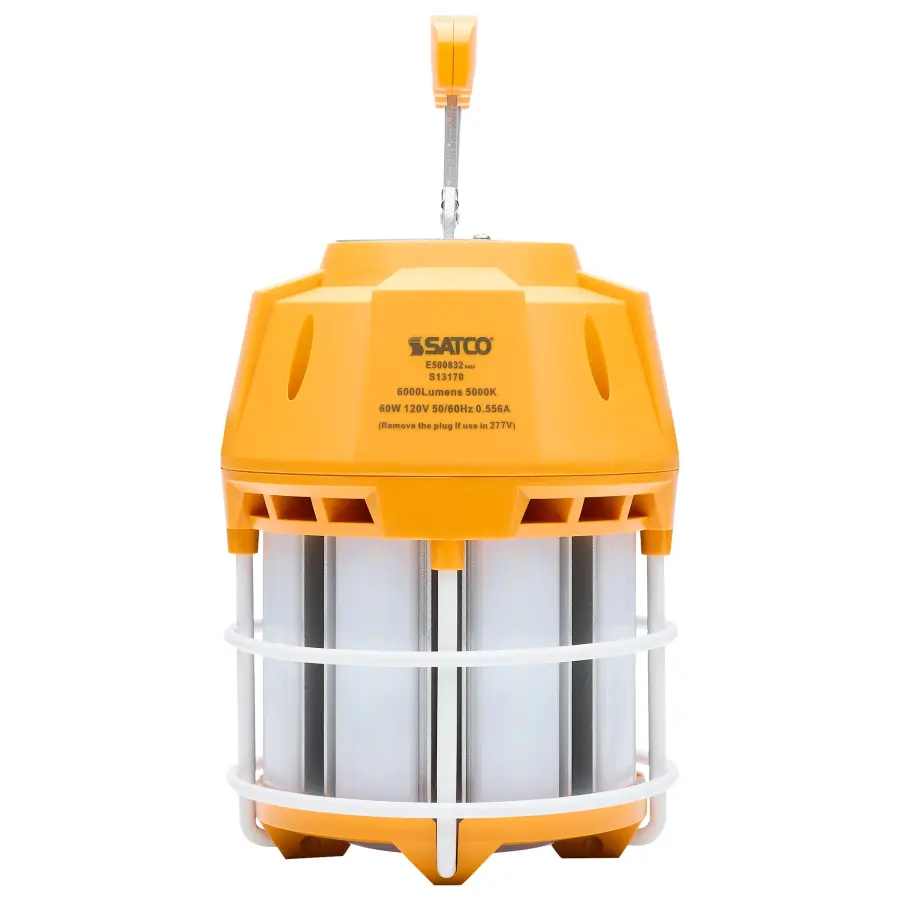 60 Watt LED Hi-Pro Temp Work Light - 5000K - Corncob Shape - 80 CRI - Orange Finish - Image 3
