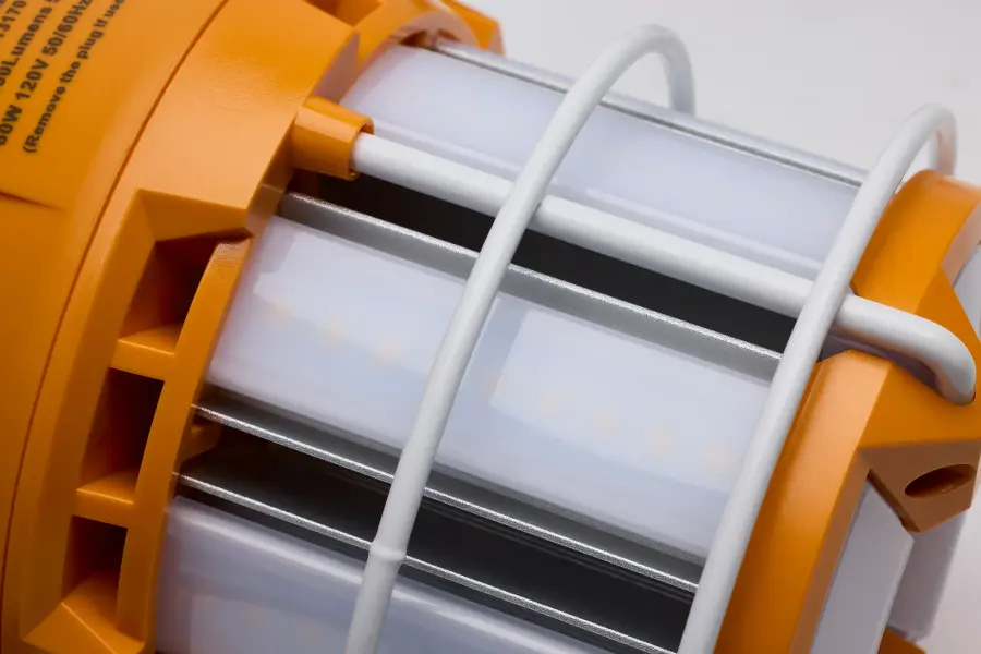 60 Watt LED Hi-Pro Temp Work Light - 5000K - Corncob Shape - 80 CRI - Orange Finish - Image 8
