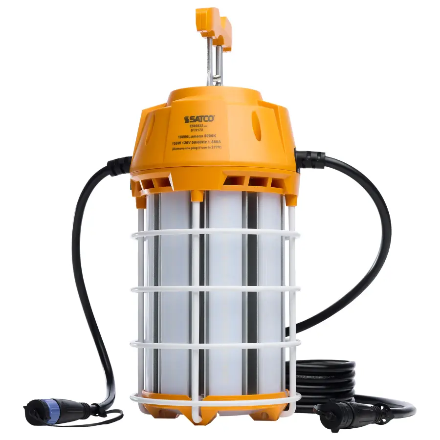 150 Watt LED Hi-Pro Temp Work Light - 5000K - Corncob Shape - 80 CRI - Orange Finish - Image 1