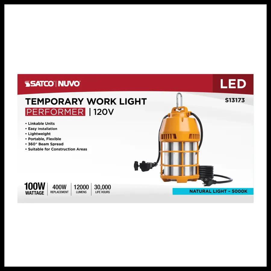 100 Watt LED Temporary Work Light - 5000K CCT - 120 Volt - Image 11