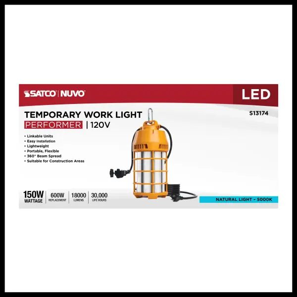 150 Watt LED Temporary Work Light - 5000K CCT - 120 Volt - Image 11