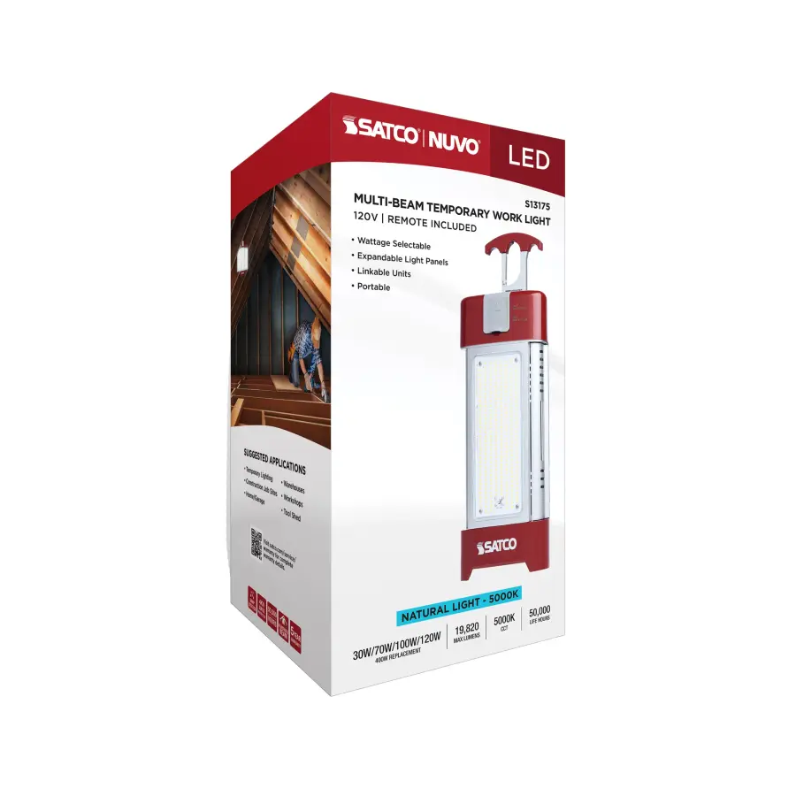 30/70/100/120 Watt LED Work Light with Remote - 5000K CCT - Red Finish - 120 Volt - Image 18