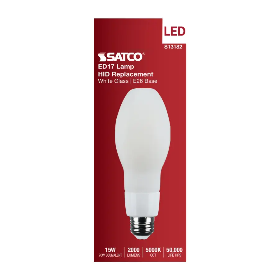 15 Watt LED HID Replacement - ED17 - 5000K - Medium Base - White - 120-277 Range Voltage - Image 4