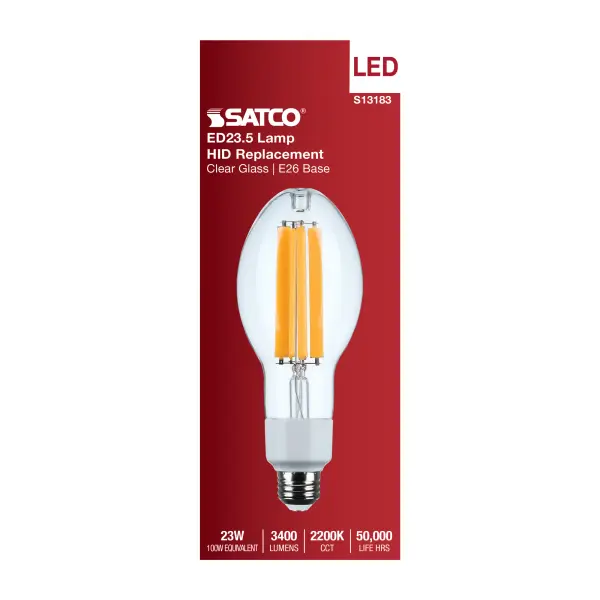 23 Watt LED HID Replacement - ED23.5 - 2200K - Medium Base - Clear - 120-277 Range Voltage - Image 4
