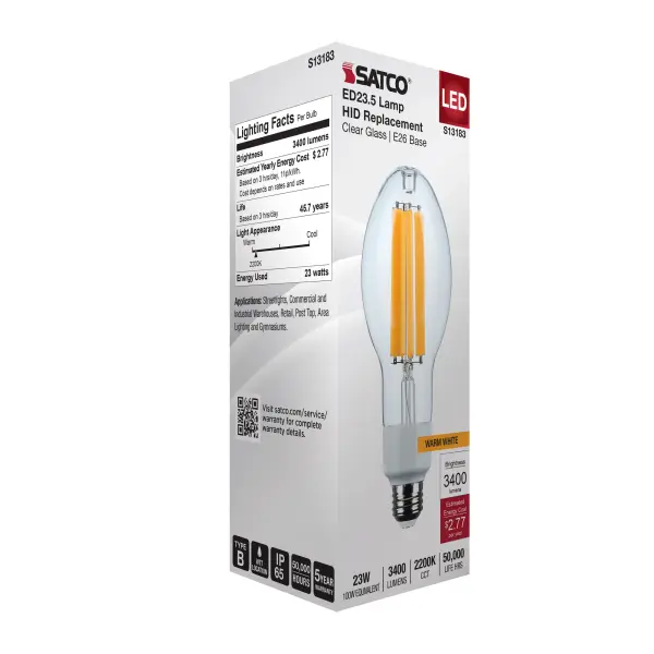23 Watt LED HID Replacement - ED23.5 - 2200K - Medium Base - Clear - 120-277 Range Voltage - Image 8