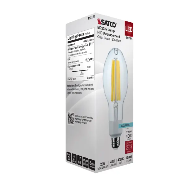 23 Watt LED HID Replacement - ED23.5 - 4000K - Medium Base - Clear - 120-277 Range Voltage - Image 7