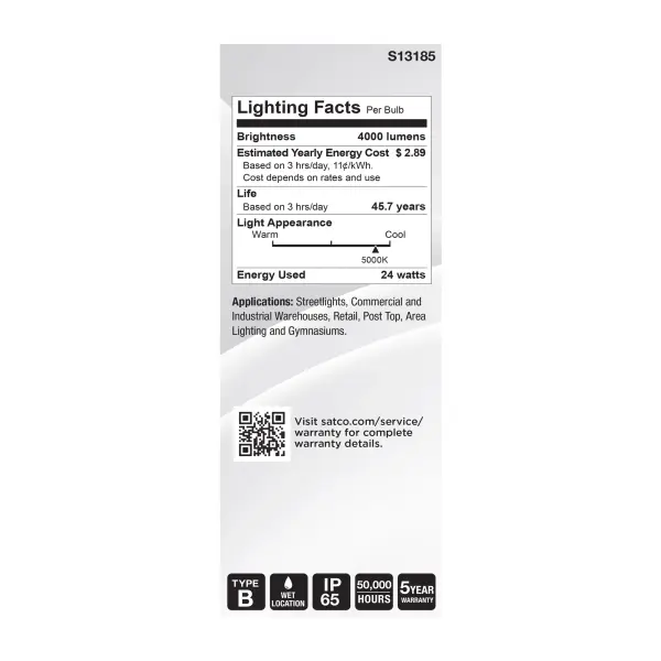 24 Watt LED HID Replacement - ED23.5 - 5000K - Medium Base - White - 120-277 Range Voltage - Image 6