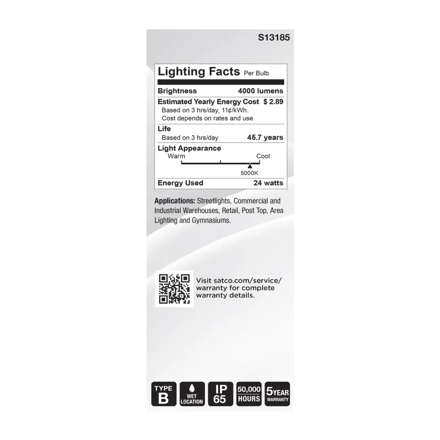 24 Watt LED HID Replacement - ED23.5 - 5000K - Medium Base - White - 120-277 Range Voltage - Image 6