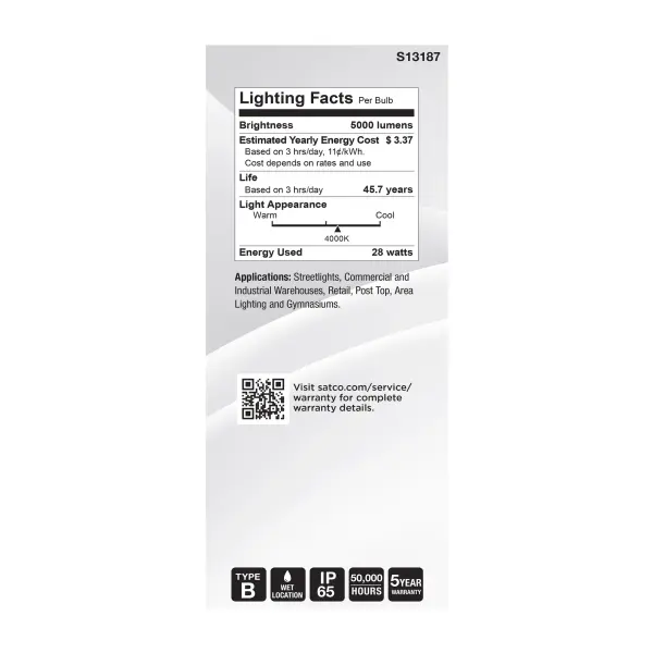 28 Watt LED HID Replacement - ED28 - 4000K - Extended Mogul Base - Clear - 120-277 Range Voltage - Image 6