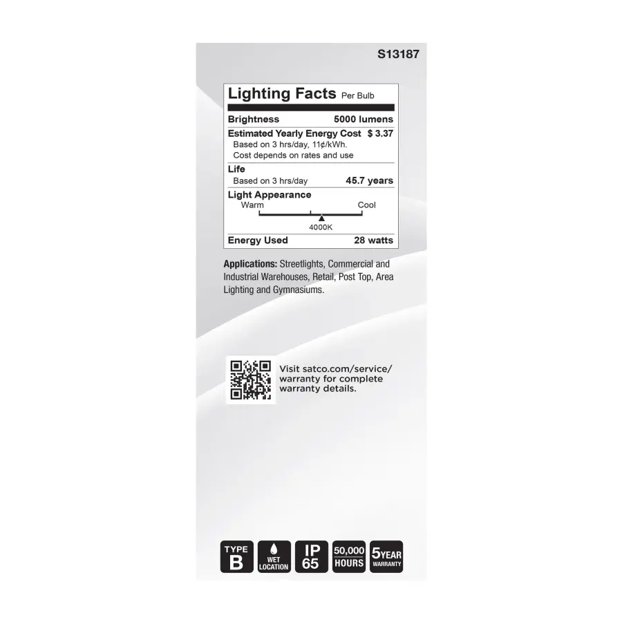 28 Watt LED HID Replacement - ED28 - 4000K - Extended Mogul Base - Clear - 120-277 Range Voltage - Image 6