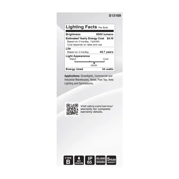 34 Watt LED HID Replacement - ED28 - 4000K - Extended Mogul Base - Clear - 120-277 Range Voltage - Image 5