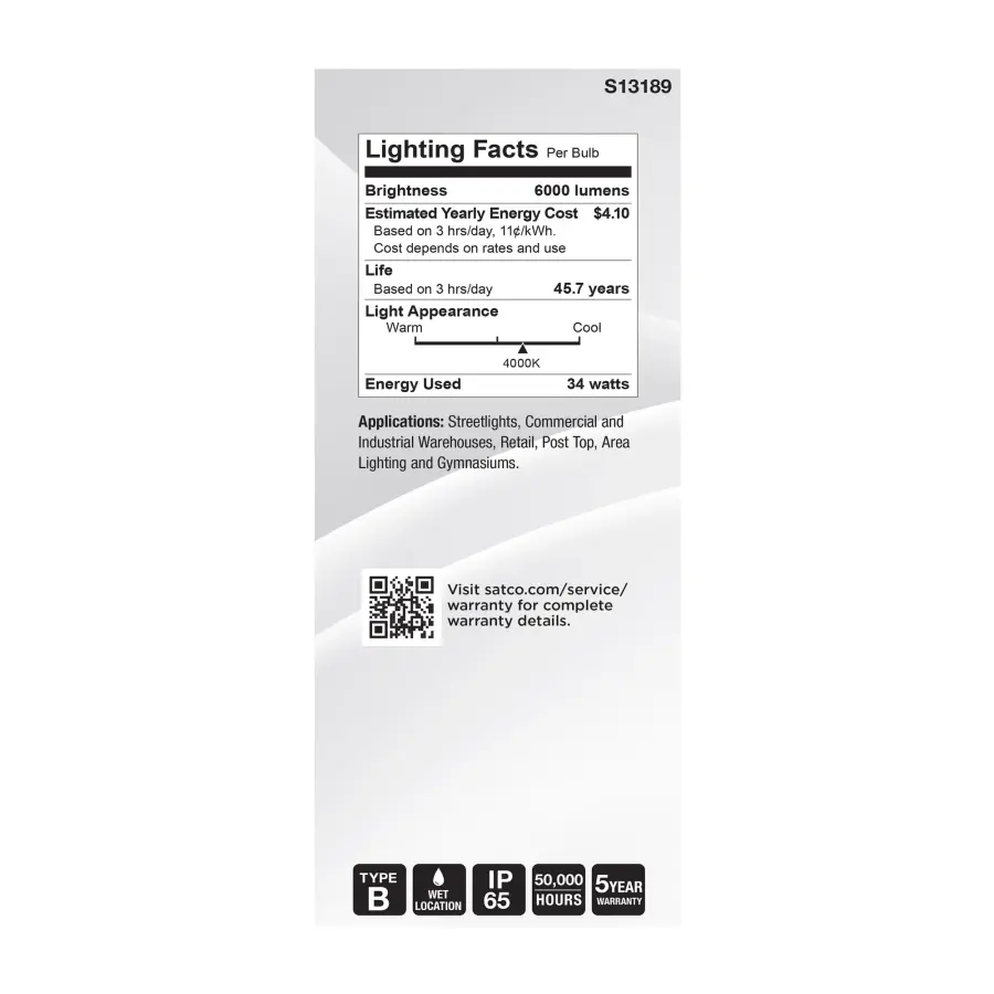 34 Watt LED HID Replacement - ED28 - 4000K - Extended Mogul Base - Clear - 120-277 Range Voltage - Image 5