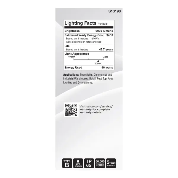 40 Watt LED HID Replacement - ED28 - 5000K - Extended Mogul Base - White - 120-277 Range Voltage - Image 5