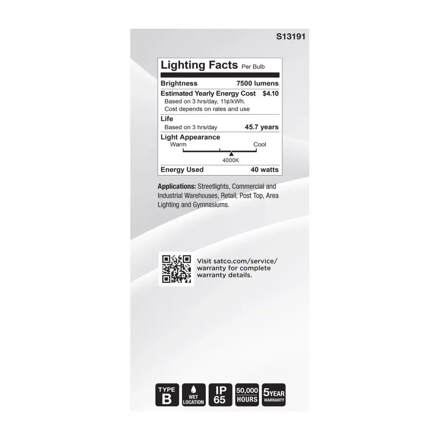 40 Watt LED HID Replacement - ED37 - 4000K - Extended Mogul Base - Clear - 120-277 Range Voltage - Image 6