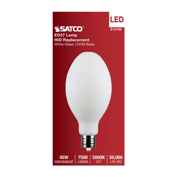 45 Watt LED HID Replacement - ED37 - 5000K - Extended Mogul Base - White - 120-277 Range Voltage - Image 4
