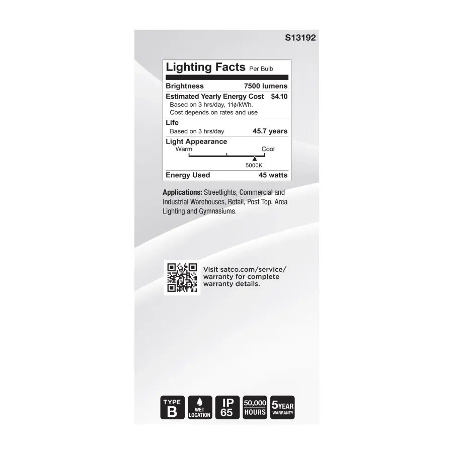 45 Watt LED HID Replacement - ED37 - 5000K - Extended Mogul Base - White - 120-277 Range Voltage - Image 6