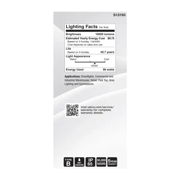 56 Watt LED HID Replacement - ED37 - 4000K - Extended Mogul Base - Clear - 120-277 Range Voltage - Image 6