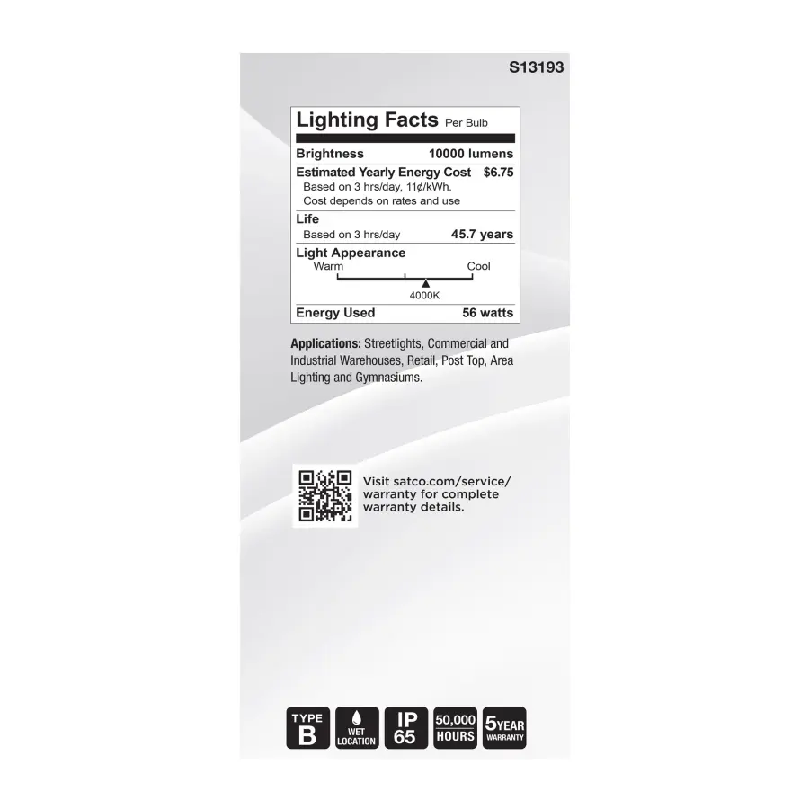 56 Watt LED HID Replacement - ED37 - 4000K - Extended Mogul Base - Clear - 120-277 Range Voltage - Image 6
