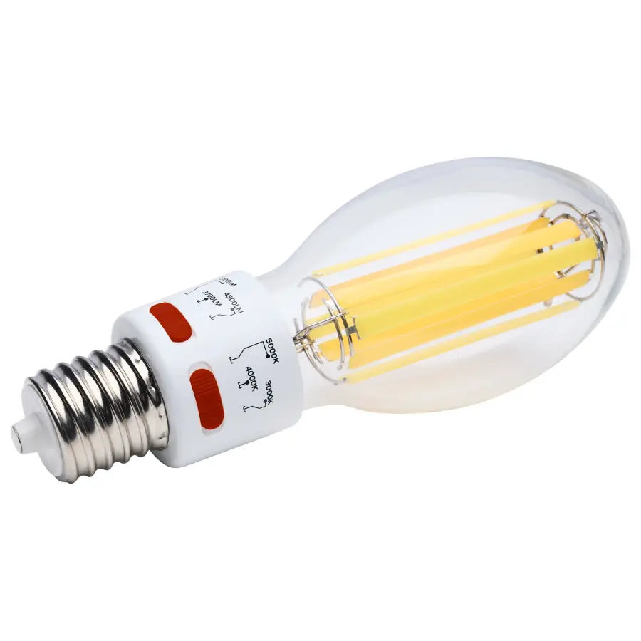 17/20.5/25 Wattage Selectable LED HID Replacement - ED28 - 3000K/4000K/5000K CCT Selectable - Mogul Extended Base - Clear - 120-277 Range Voltage - Image 9