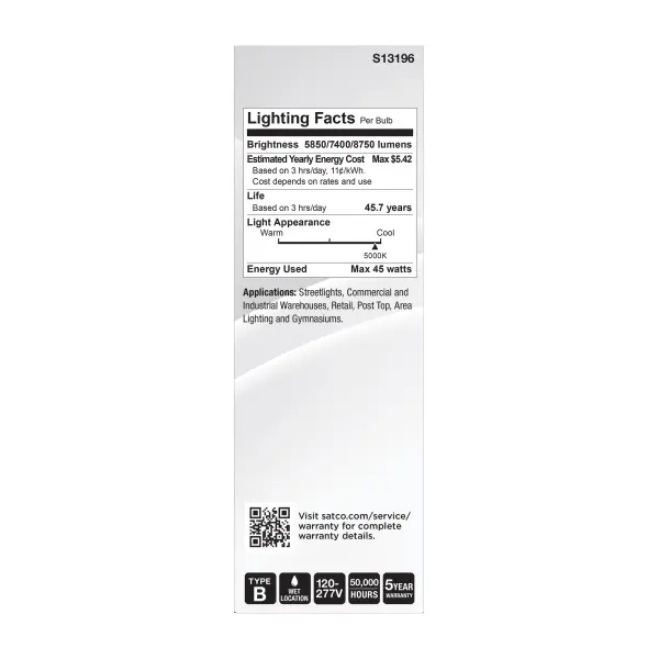 30/38/45 Wattage Selectable LED HID Replacement - ED28 - 5000K - Mogul Extended Base - Clear - 120-277 Range Voltage - Image 5