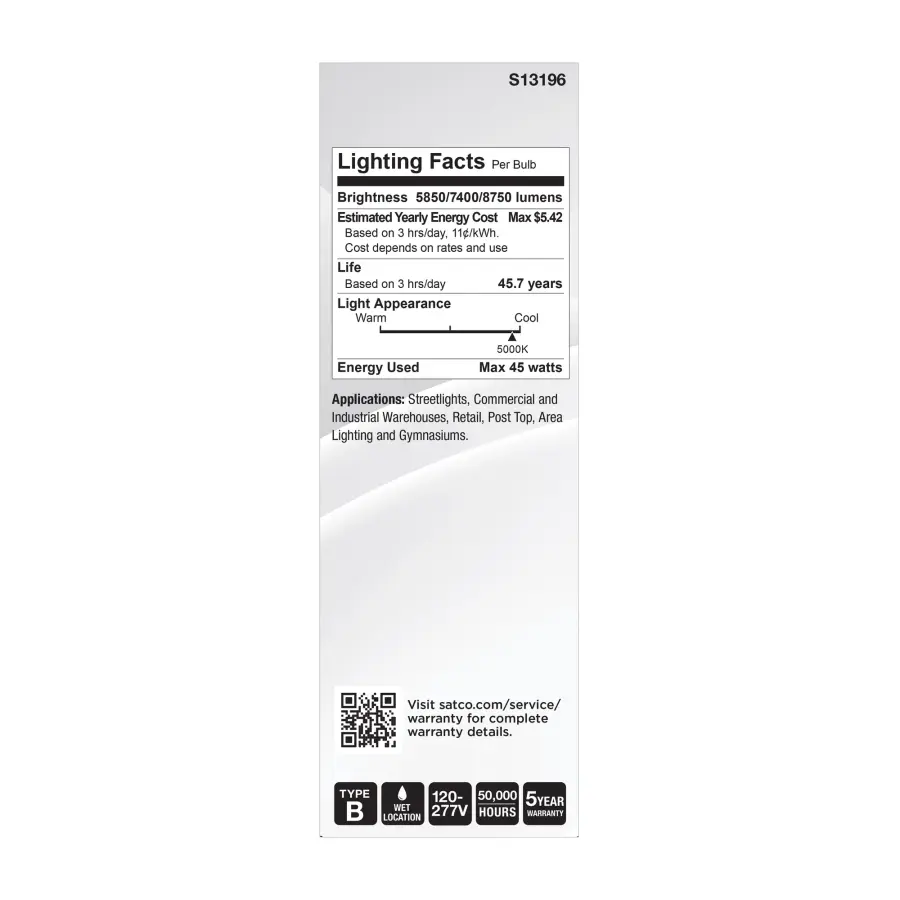 30/38/45 Wattage Selectable LED HID Replacement - ED28 - 5000K - Mogul Extended Base - Clear - 120-277 Range Voltage - Image 5