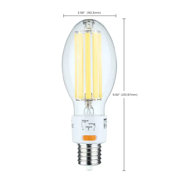 30/38/45 Wattage Selectable LED HID Replacement - ED28 - 5000K - Mogul Extended Base - Clear - 120-277 Range Voltage - Image 8