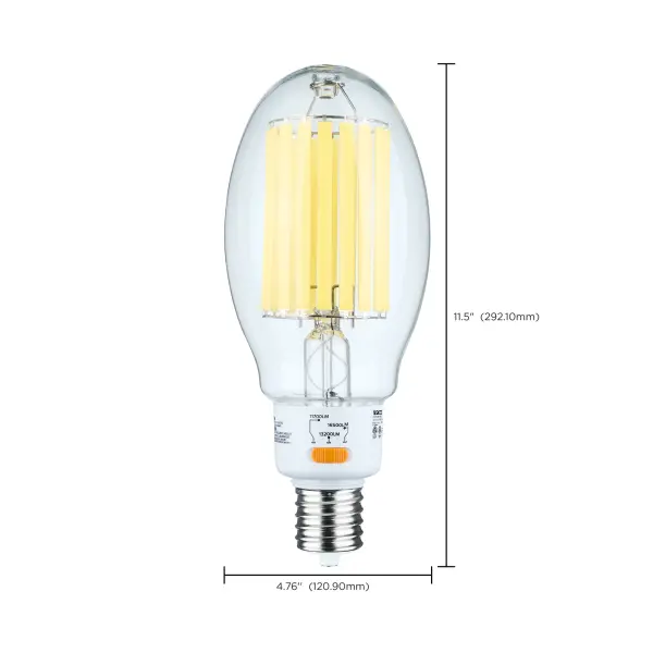 60/68/85 Wattage Selectable LED HID Replacement - ED37 - 5000K - Mogul Extended Base - Clear - 120-277 Range Voltage - Image 8