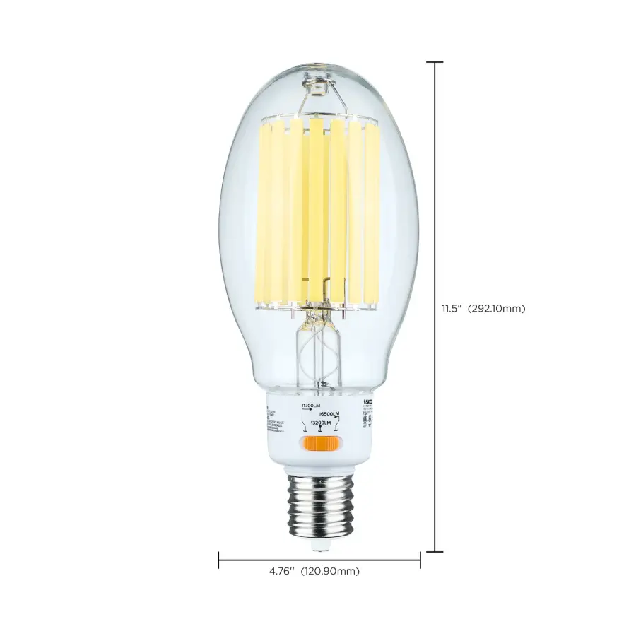 60/68/85 Wattage Selectable LED HID Replacement - ED37 - 5000K - Mogul Extended Base - Clear - 120-277 Range Voltage - Image 8