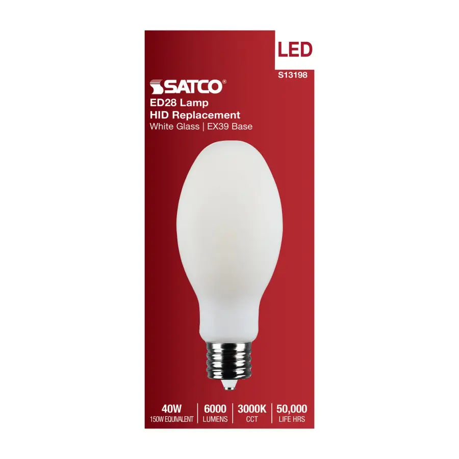 40 Watt LED HID Replacement - ED28 - 3000K CCT - Mogul Extended Base - 120-277 Range Voltage - Image 5