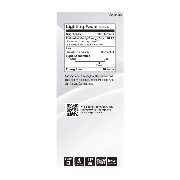 40 Watt LED HID Replacement - ED28 - 3000K CCT - Mogul Extended Base - 120-277 Range Voltage - Image 7