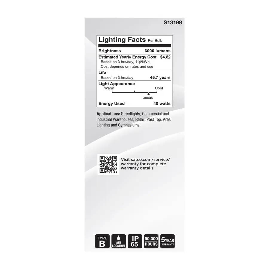 40 Watt LED HID Replacement - ED28 - 3000K CCT - Mogul Extended Base - 120-277 Range Voltage - Image 7