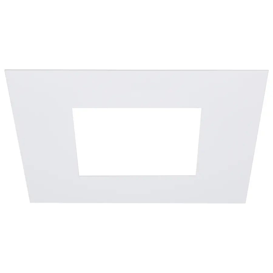 4-Inch Flat Goof Ring for Commercial Downlights - Square - White Finish
