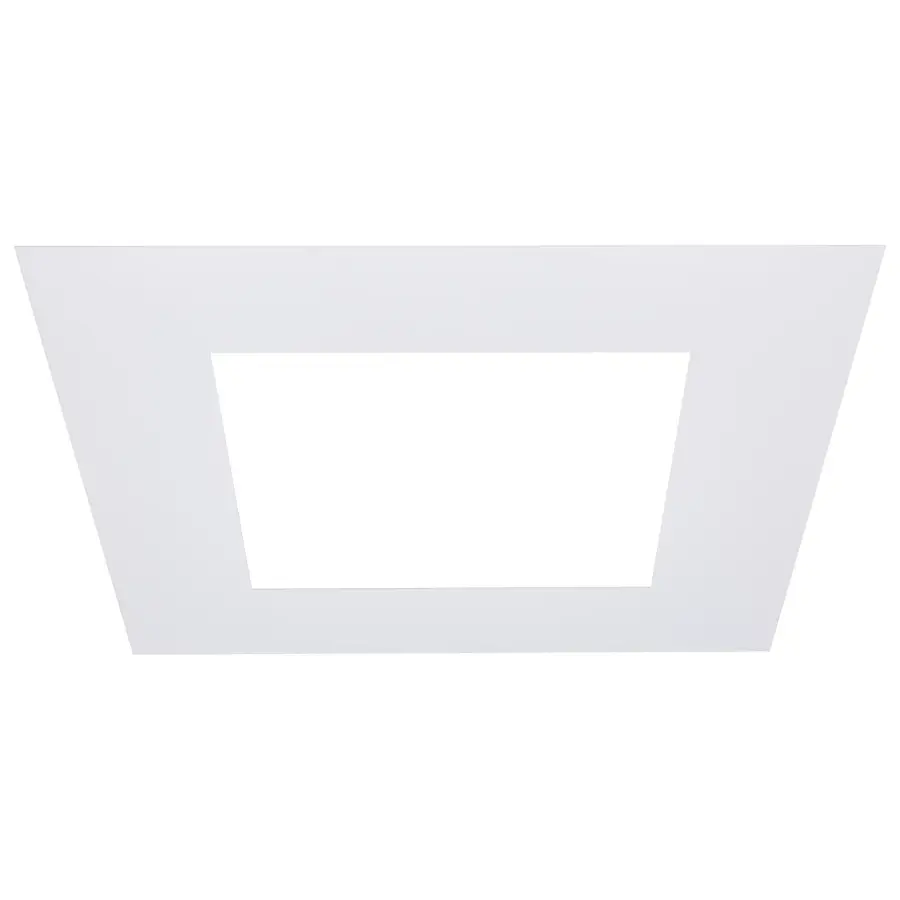 8-Inch Flat Goof Ring for Commercial Downlights - Square - White Finish