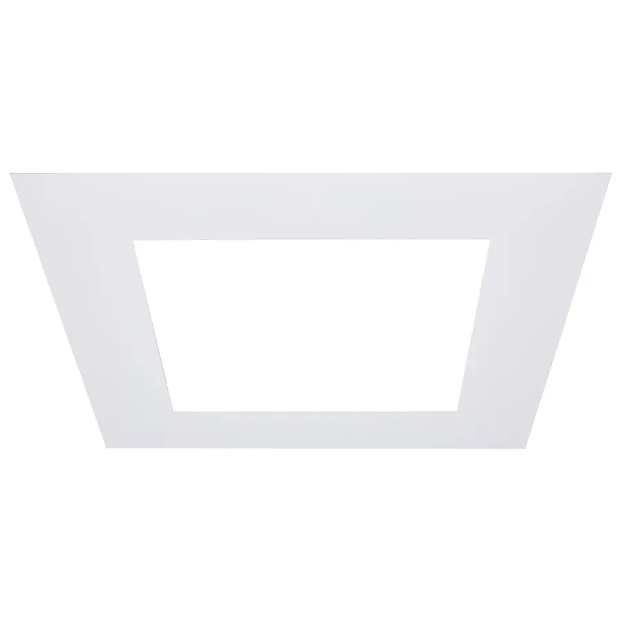 10-Inch Flat Goof Ring for Commercial Downlights - Square - White Finish