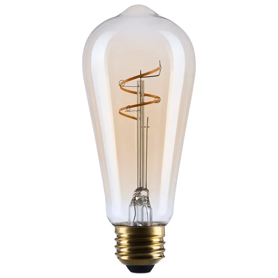 3.5 Watt ST19 LED - 2000K CCT - Medium Base - Clear Glass - Amber Coil Filament - Dimmable - 120 Volt - Image 1