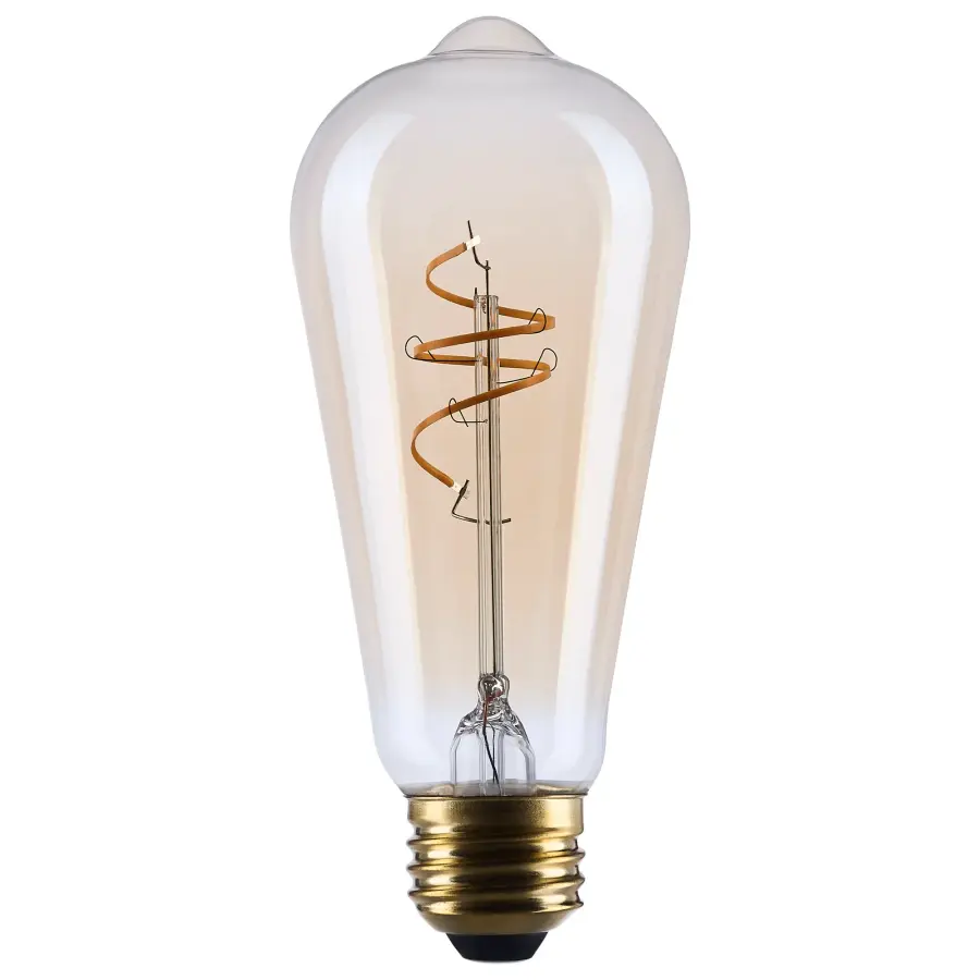 5.5 Watt ST19 LED - 2000K CCT - Medium Base - Clear Glass - Amber Coil Filament - Dimmable - 120 Volt - Image 1