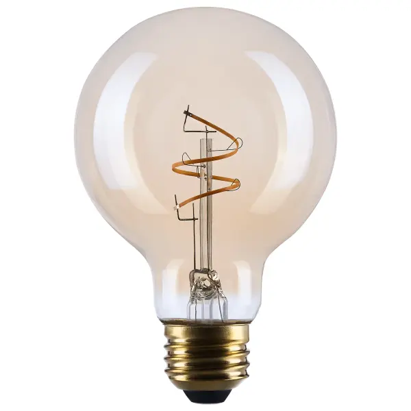 3.5 Watt G25 LED - 2000K CCT - Medium Base - Clear Glass - Amber Coil Filament - Dimmable - 120 Volt