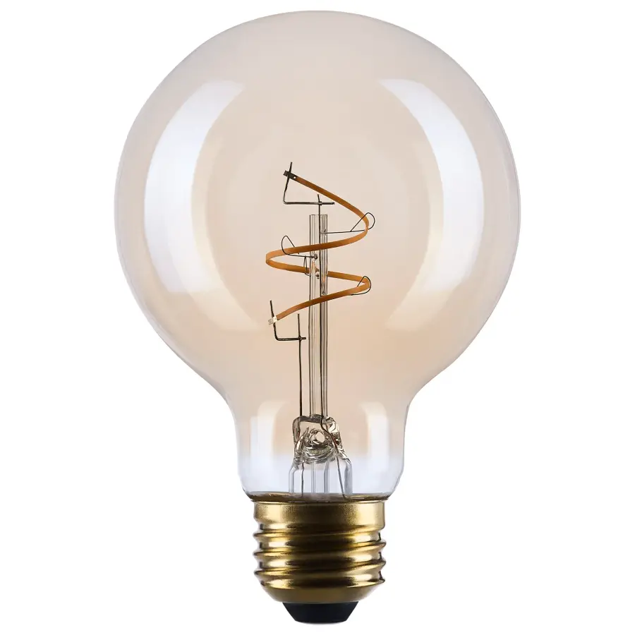 3.5 Watt G25 LED - 2000K CCT - Medium Base - Clear Glass - Amber Coil Filament - Dimmable - 120 Volt - Image 1
